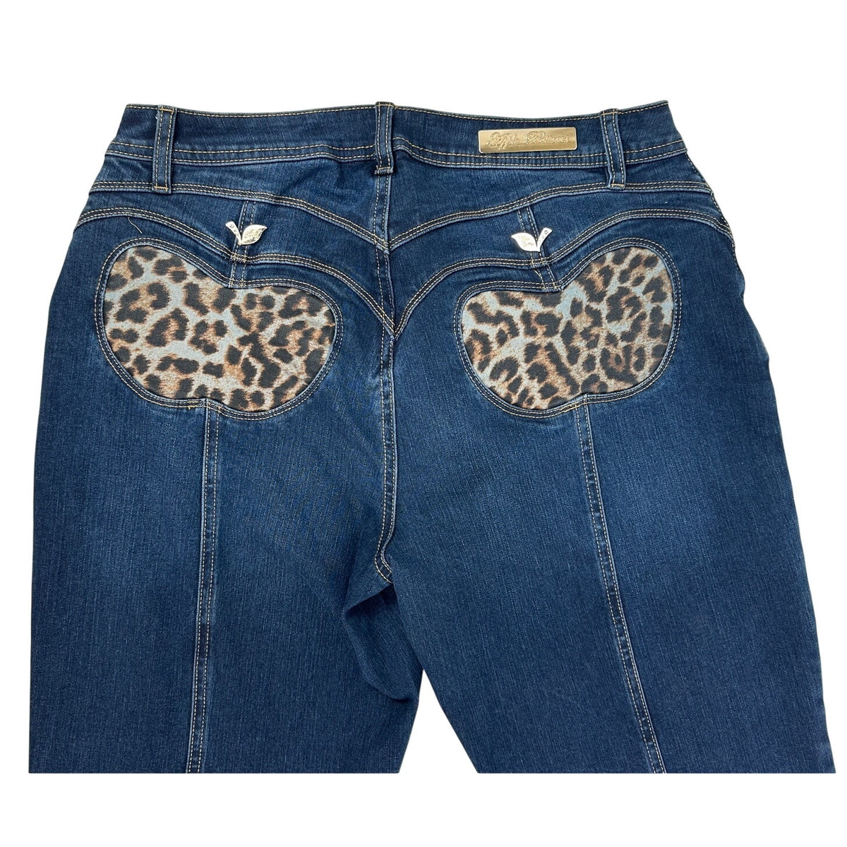 Apple Bottoms x Latto Cheetah Print Back Pocket Bootcut Jeans Women's Sz 14