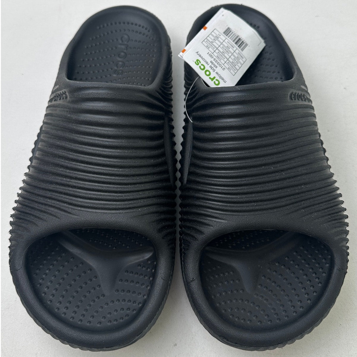 Crocs Black Unisex Mellow Recovery Slide Sandals NWT Men's 10 / Women's 12