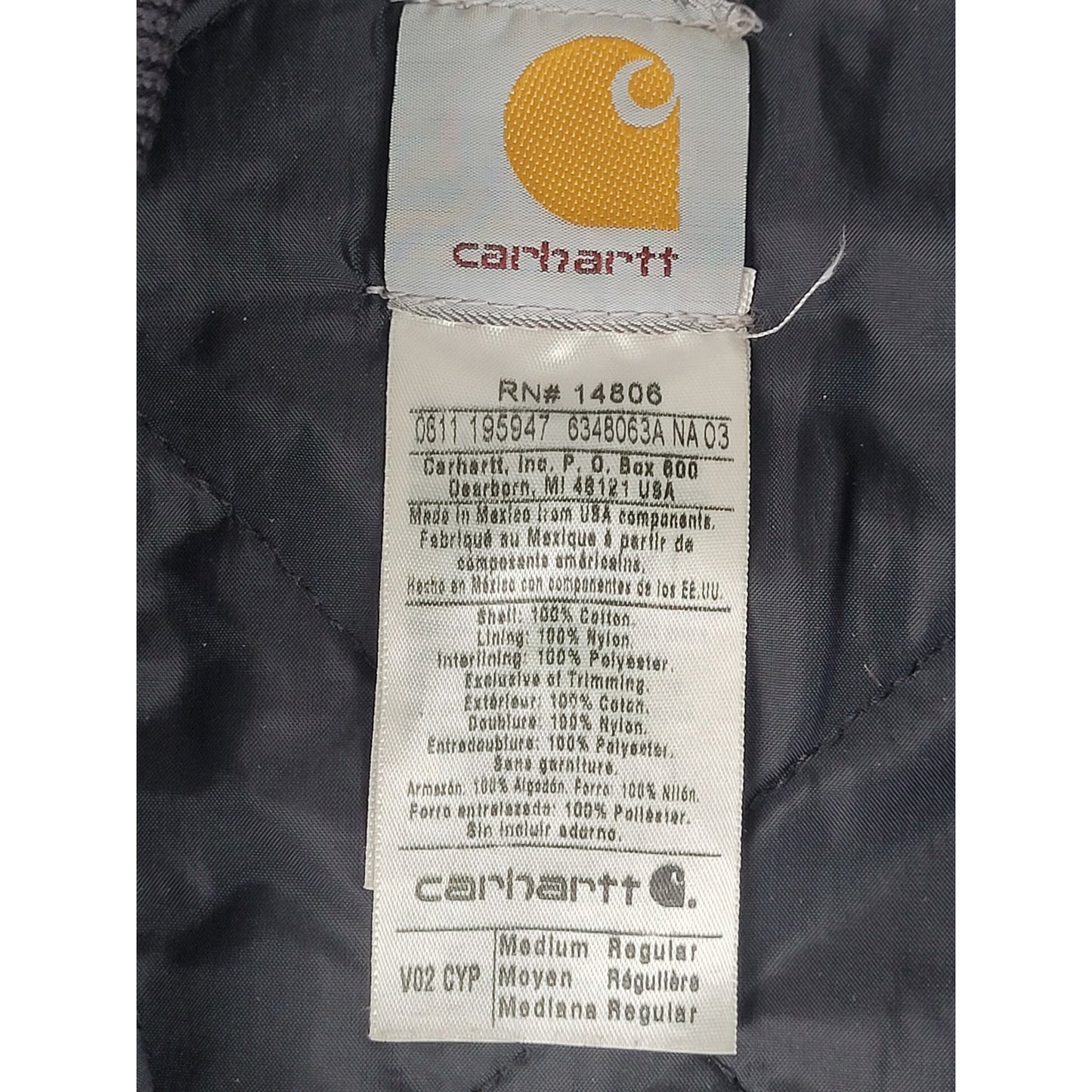 Carhartt V02 CYP Moss Green Duck Canvas Vest Quilt Lined Men's Sz M