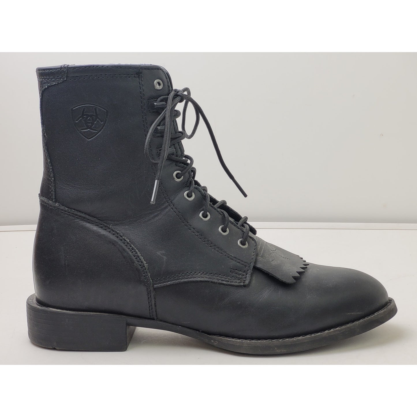 Ariat Black Leather Lace-up Kiltie Roper Boots Men's Sz 11