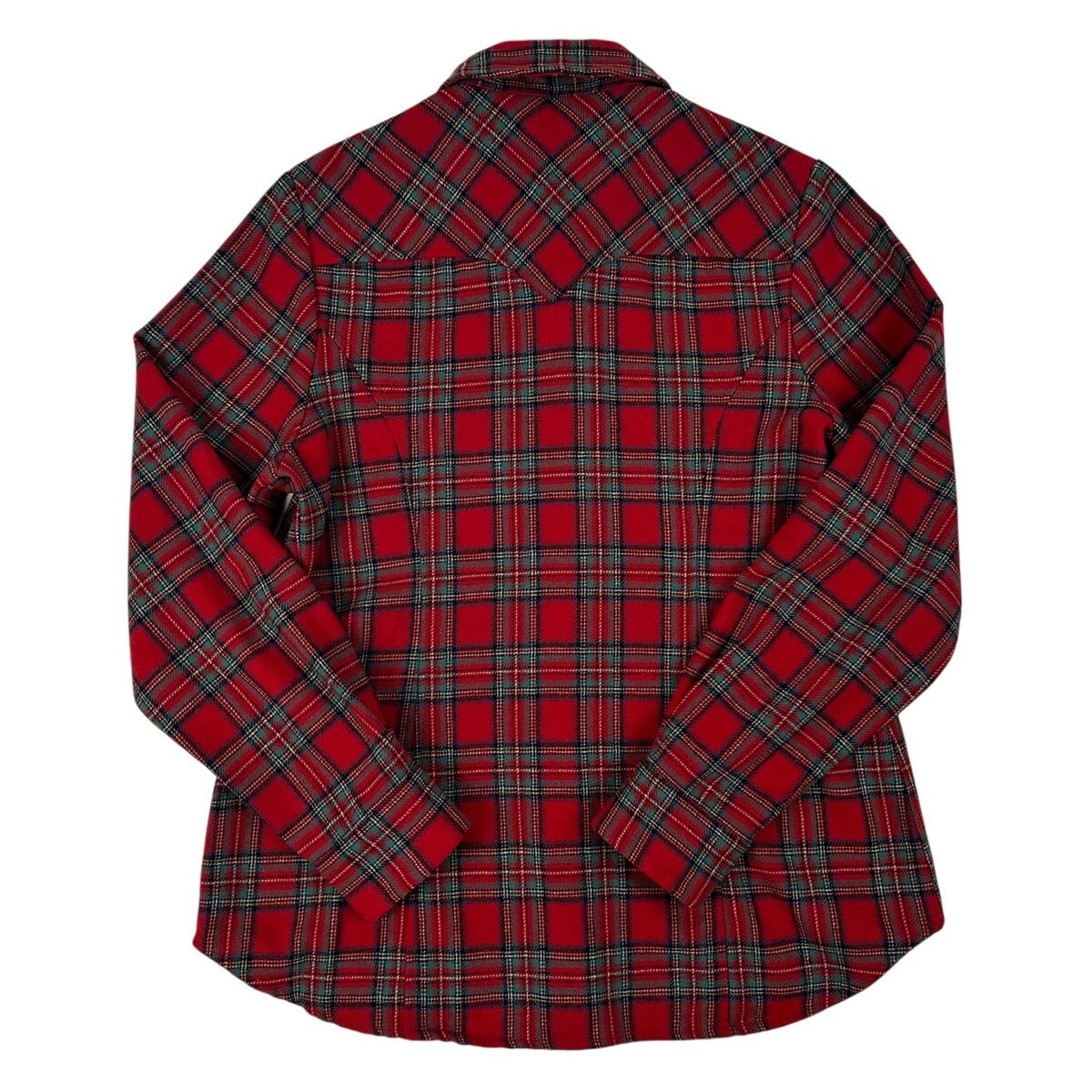 Pendleton Red Tartan Plaid 100% Virgin Wool Button Down Shirt Women's Sz L