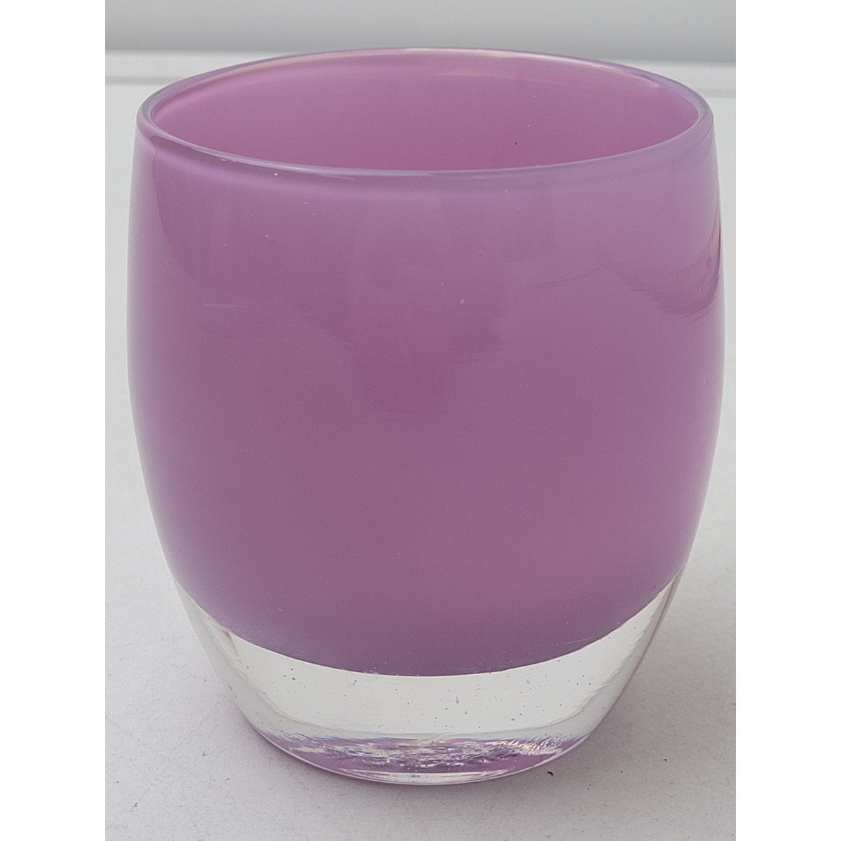 glassybaby "Mom" Lavender Purple Glass Votive Candle Holder w Tag