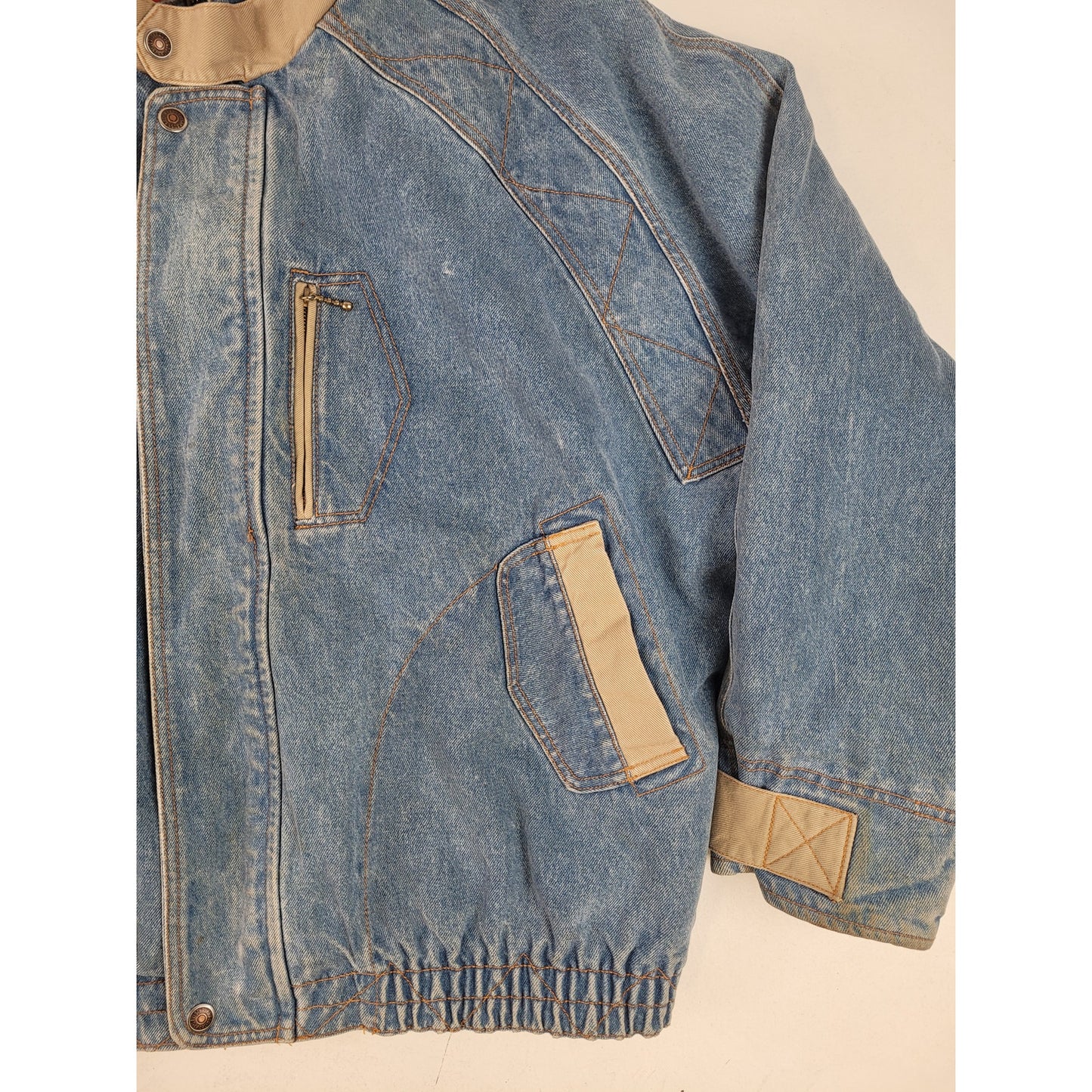 1990s Vintage Levi's Silver Tab Denim Bomber Jacket Men's Sz XL