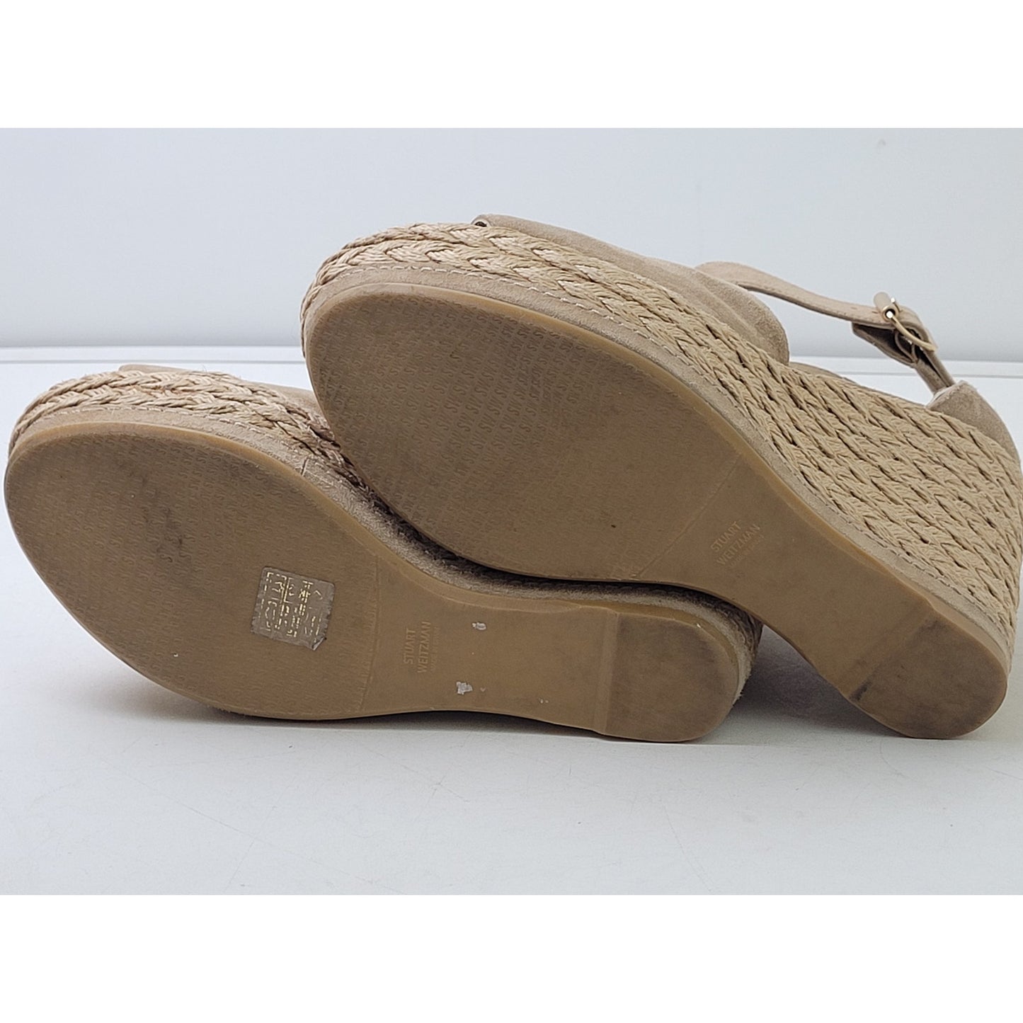 Stuart Weitzman Sohojute Woven Wedge Espadrille Sandals Women's Sz 40.5 (9.5)