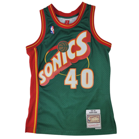 Seattle Supersonics Shawn Kemp 1996 Green Swingman Mitchell & Ness Jersey Sz S