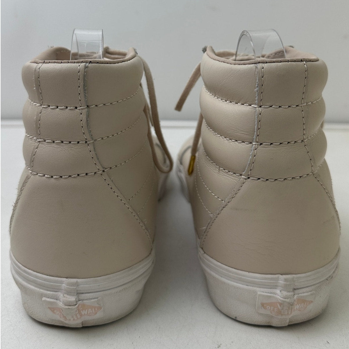 Vans Sk8-Hi Reissue DX Leather Beige Cream Skate Shoes Women's Sz 10