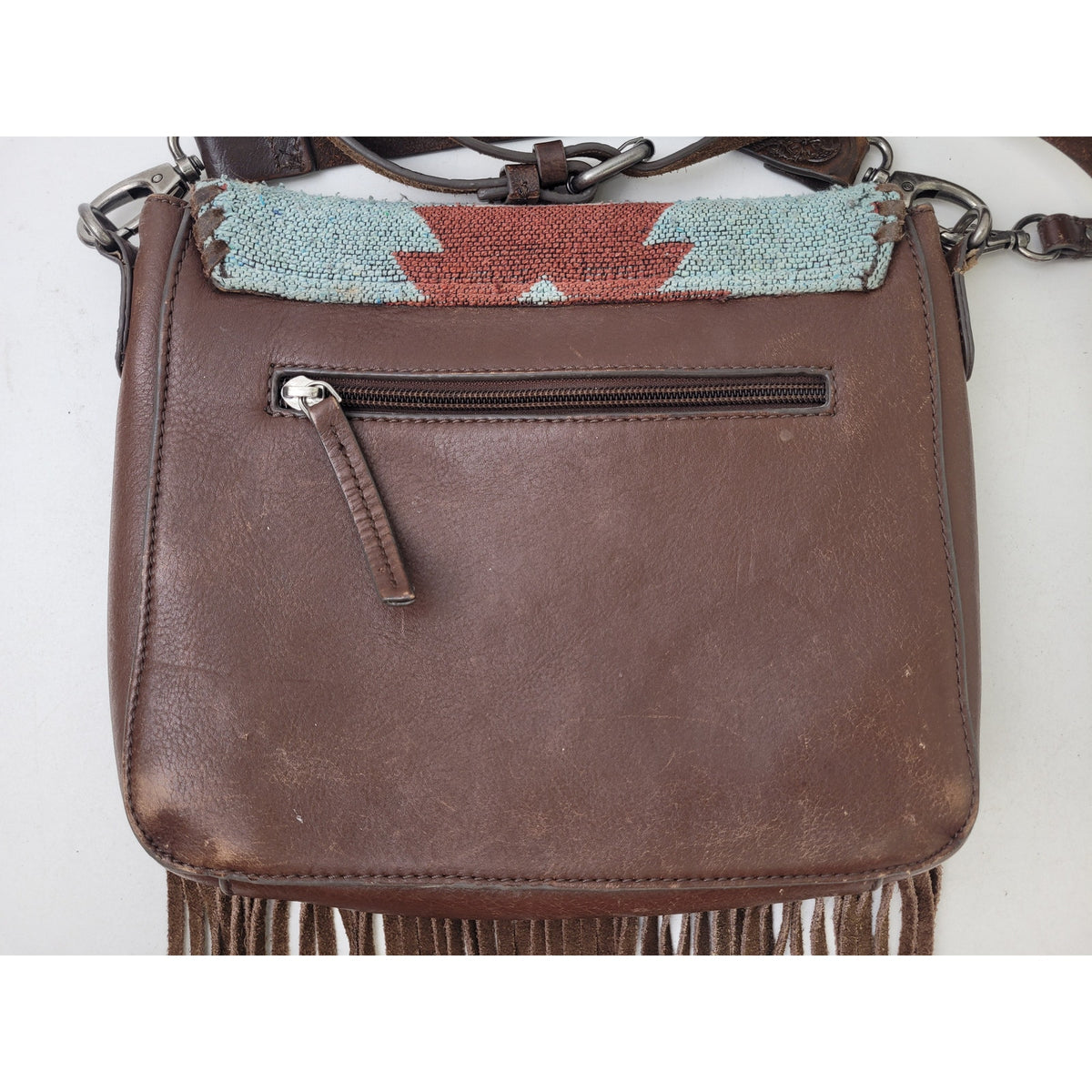 Shyanne Western Tooled Leather Fringe Southwestern Print Crossbody Bag & Wallet