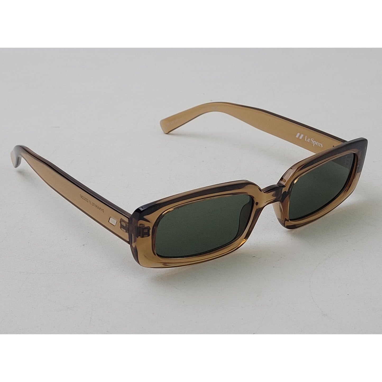 Le Specs Dynamite Tobacco/Green Rectangle Sunglasses 52-22-145