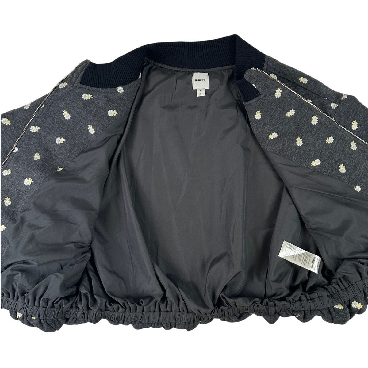 Anthropologie Maeve Embroidered Plush Bubble Coat Women's Sz M