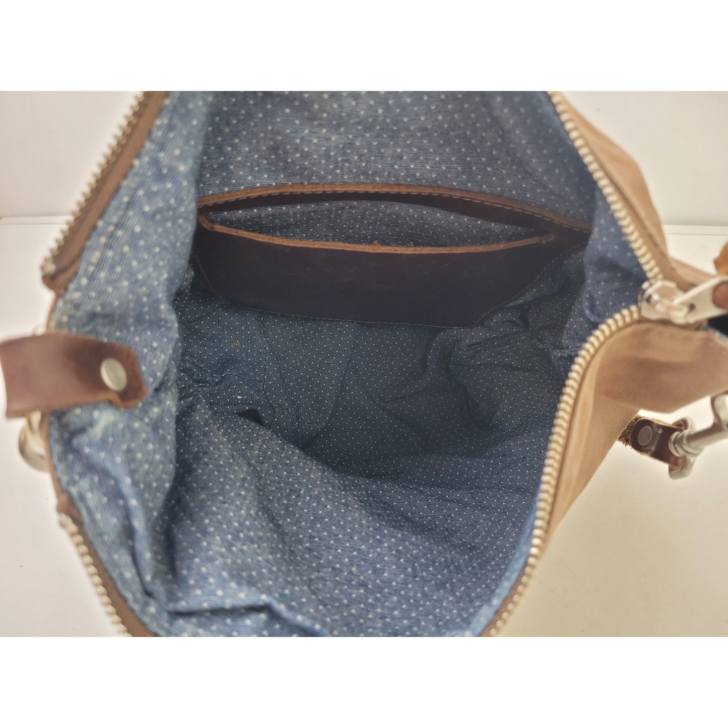 Wood & Faulk Shoulder Bag Brown Canvas Brown Leather | Made in USA