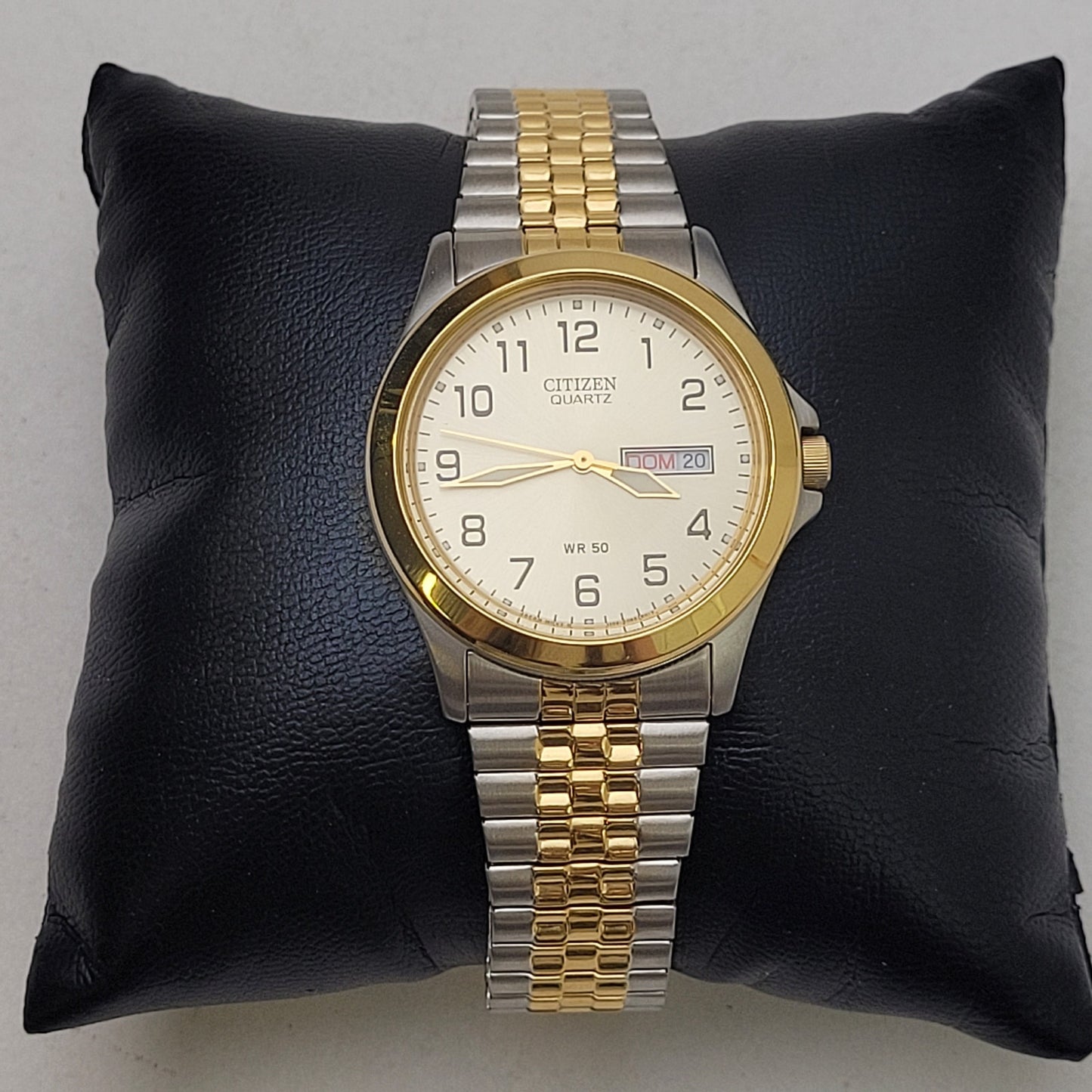 Citizen Quartz Stainless Steel Watch Stretch Band Silver & Gold 1102-S056039
