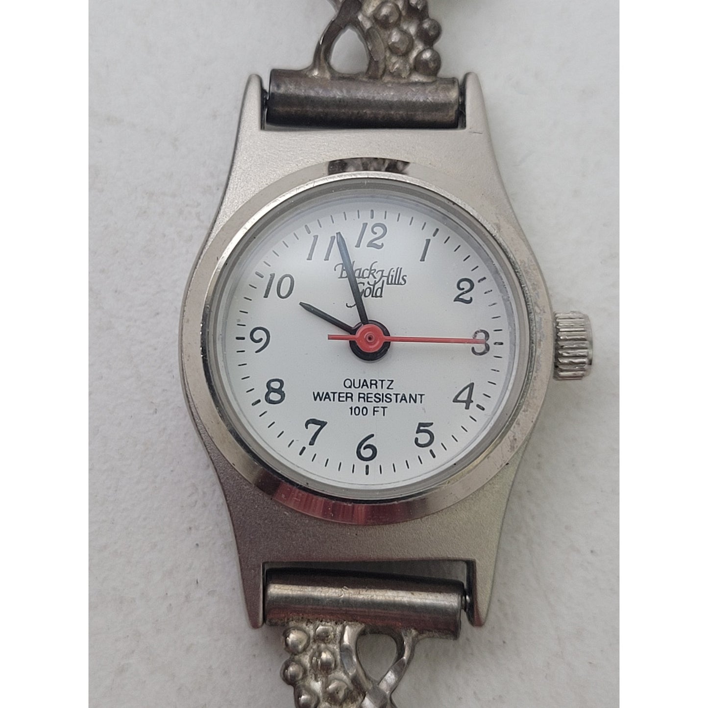 Black Hills Gold Quartz Watch Face 12K Tricolor Gold Leaves on Sterling Silver
