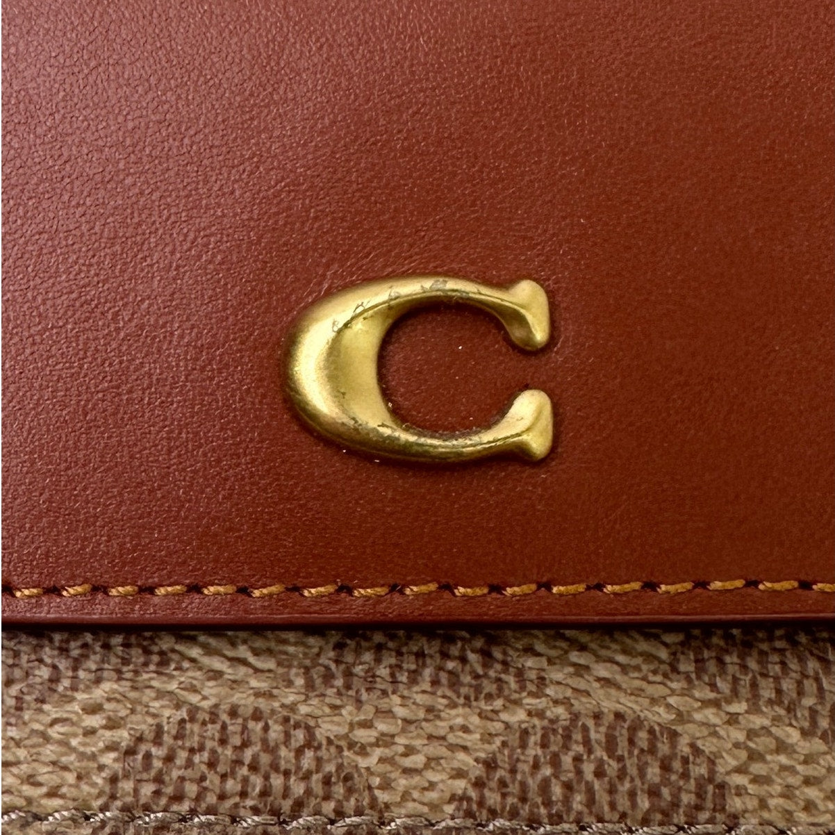 Coach Mila Long Flap Wallet in Signature Canvas & Leather | Tan Caramel