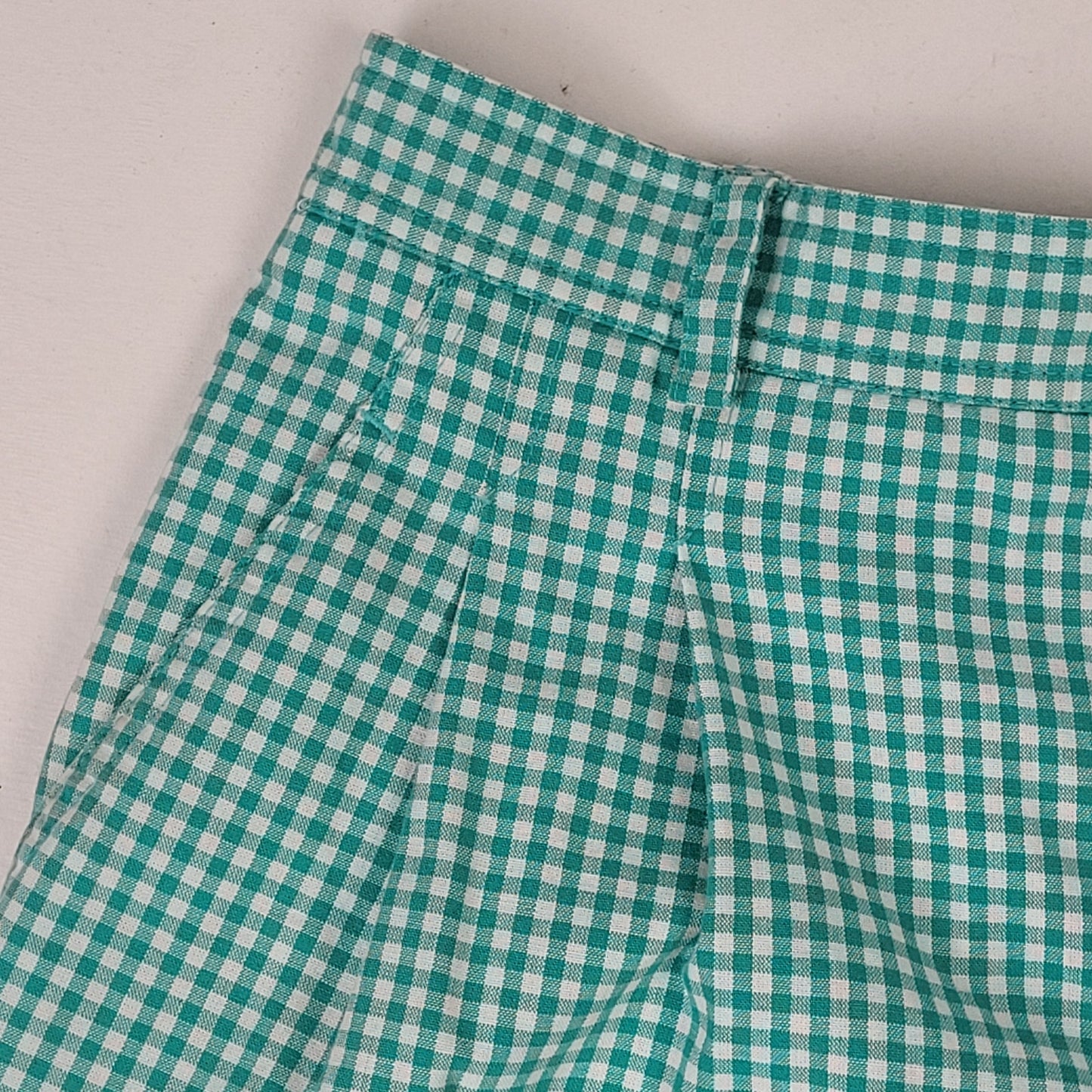 VTG 90s LizSport High Rise Green Plaid Pleated Shorts Women's Sz 28" Waist