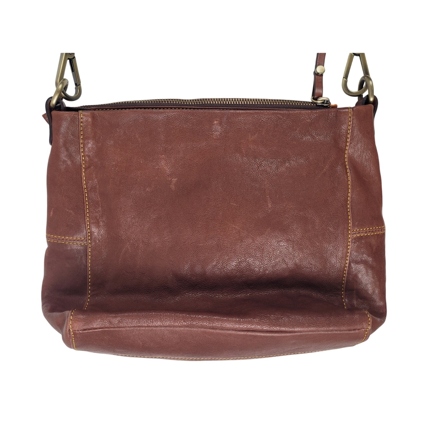 Sundance Soft Cognac Leather Crossbody Hobo Bag Purse Made in Italy