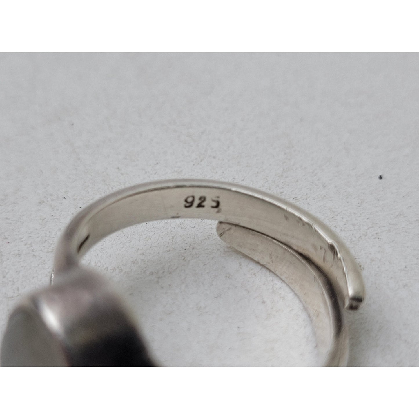 Sterling Silver Natural Rainbow Moonstone Adjustable Ring | Currently a Size 7