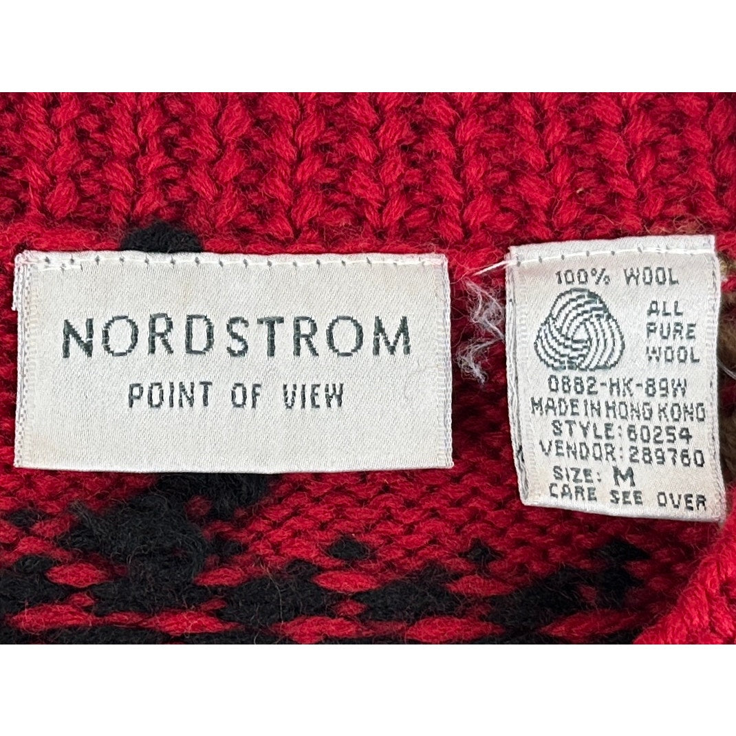 Vintage Nordstrom Point of View Plaid Goose Wool Cardigan Sweater Women's Sz M