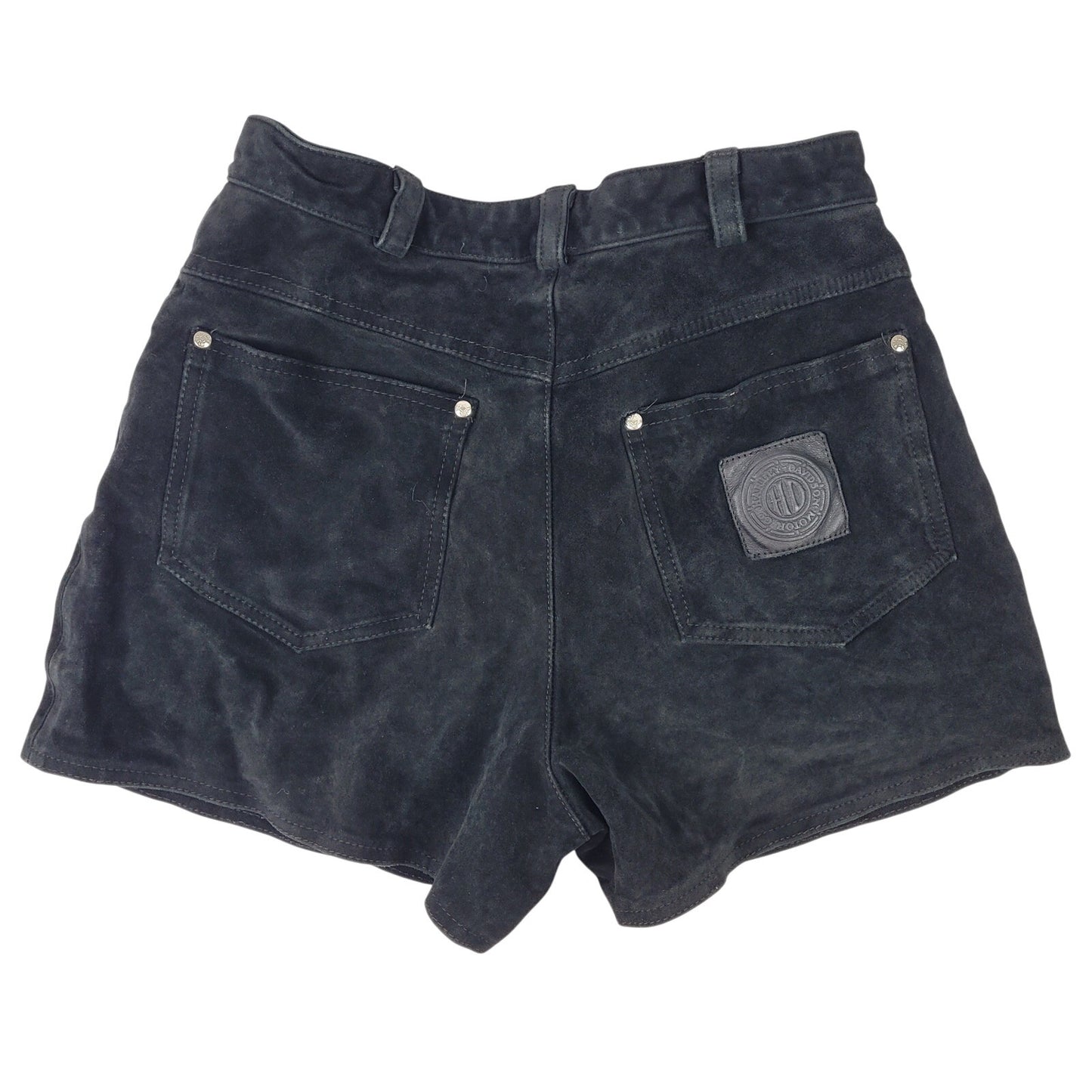 Vintage Harley Davidson Suede Leather High Rise Shorts Women's Sz 30" Waist