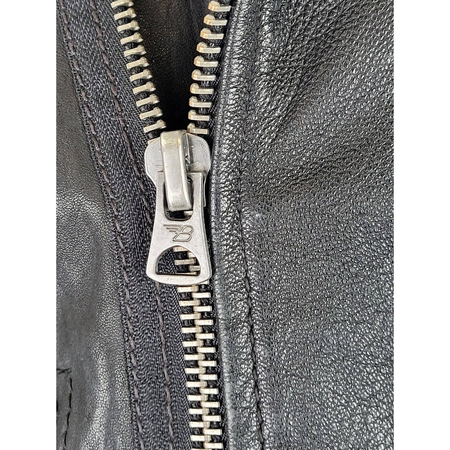Buffalo David Bitton Black Genuine Leather 1973 Motorcycle Jacket Women's Sz M