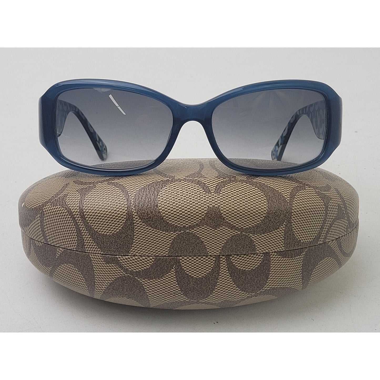 Y2K Coach S2009 Blue Logo Sunglasses w Case EUC
