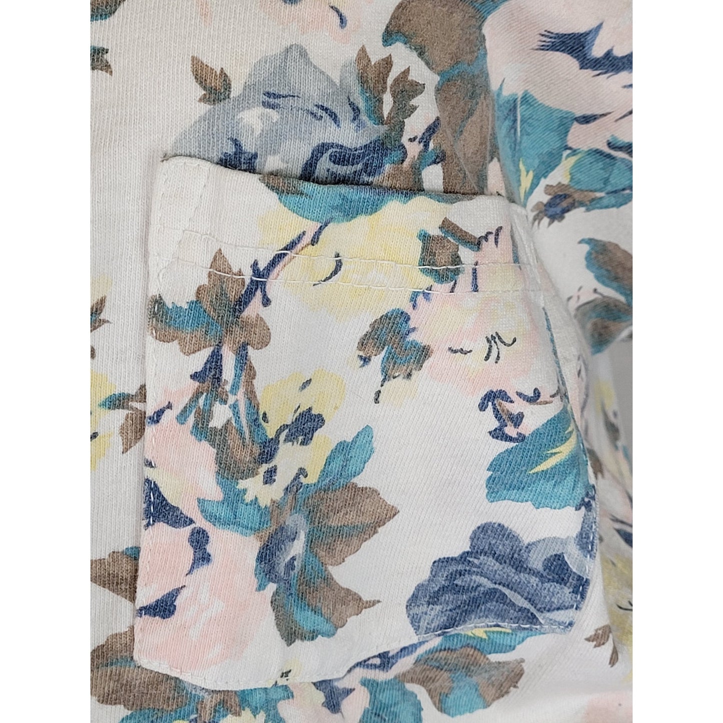 1990s Action Gear Pastel Flower Print Cotton Jersey Romper Women's Sz M/L