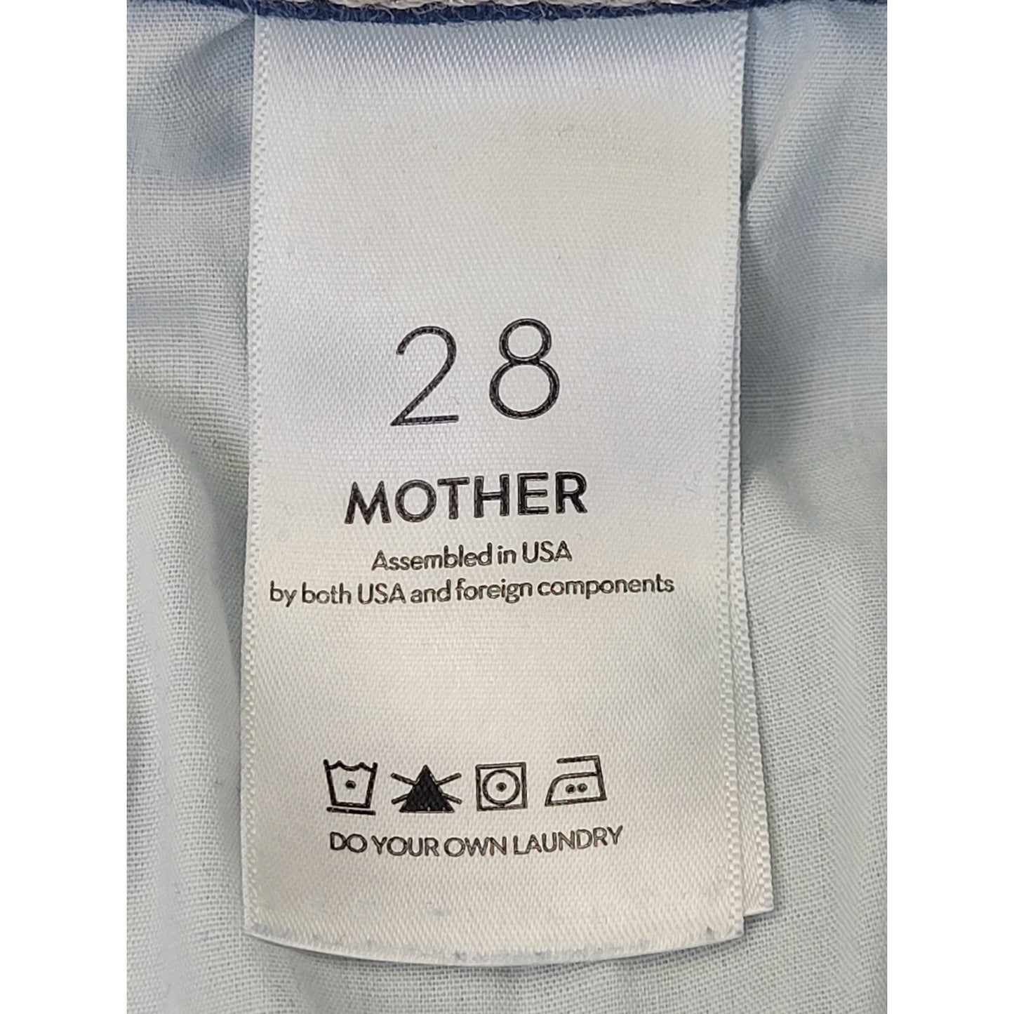 Mother The Hustler Ankle Fray Cropped Straight Leg Medium Wash Jeans Sz 28