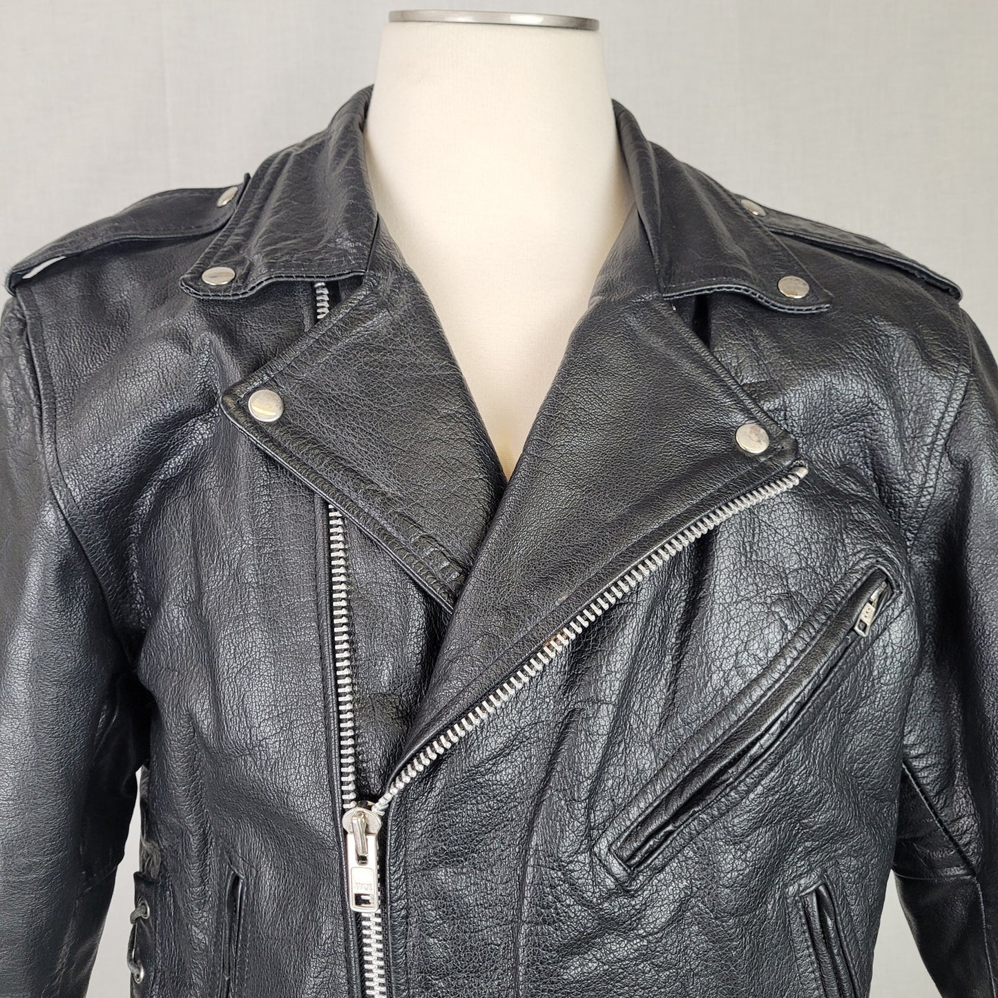 Milwaukee Leather Black Motorcycle Jacket Thick Heavy Moto Rock Men's Sz XL