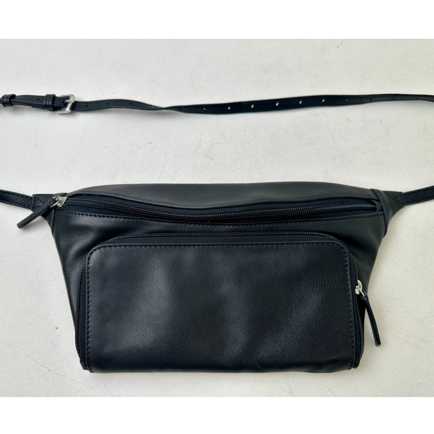 RED Genuine Leather Black Adjustable Body Bag