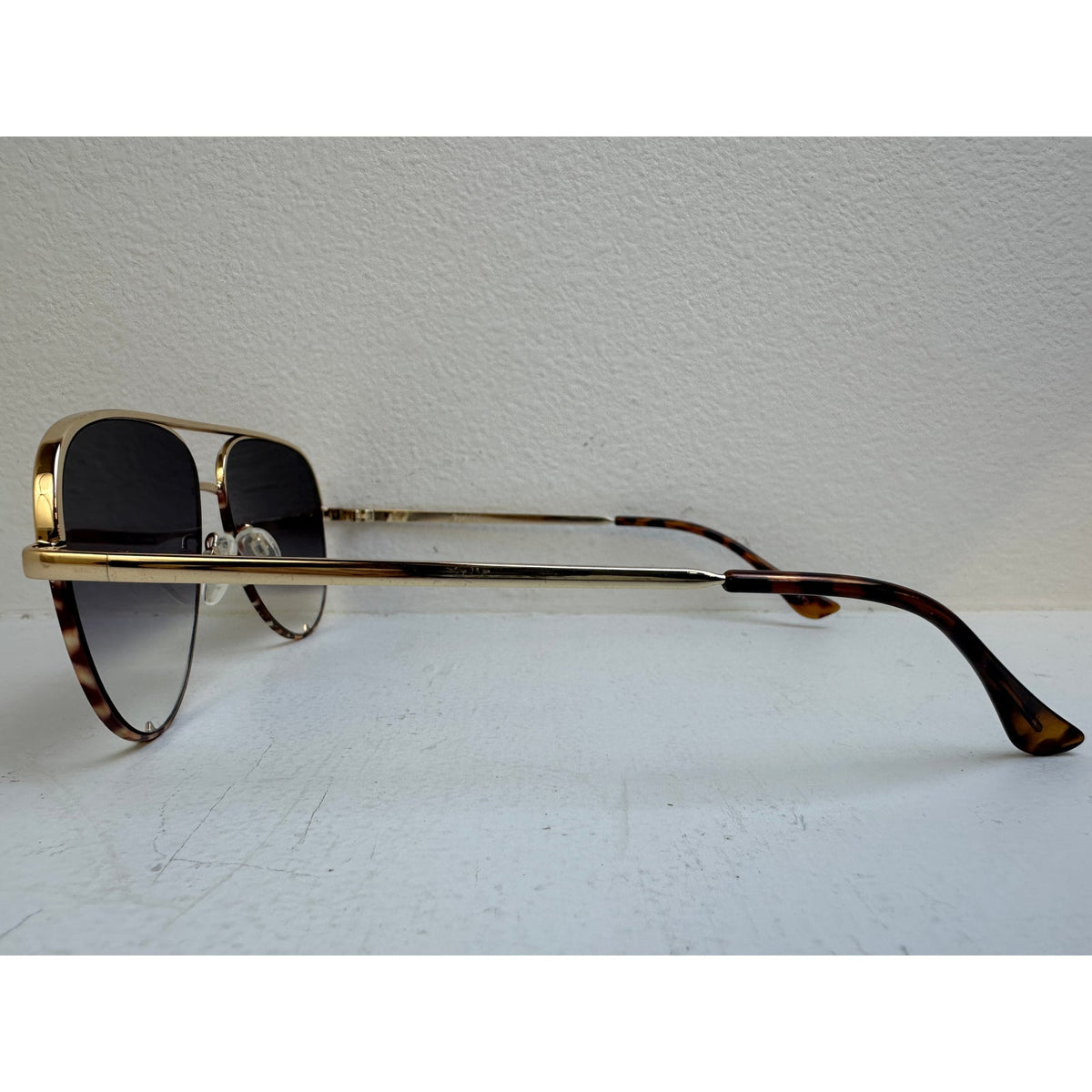 Quay Australia High Key Mini Gold Tortoise Aviator Sunglasses