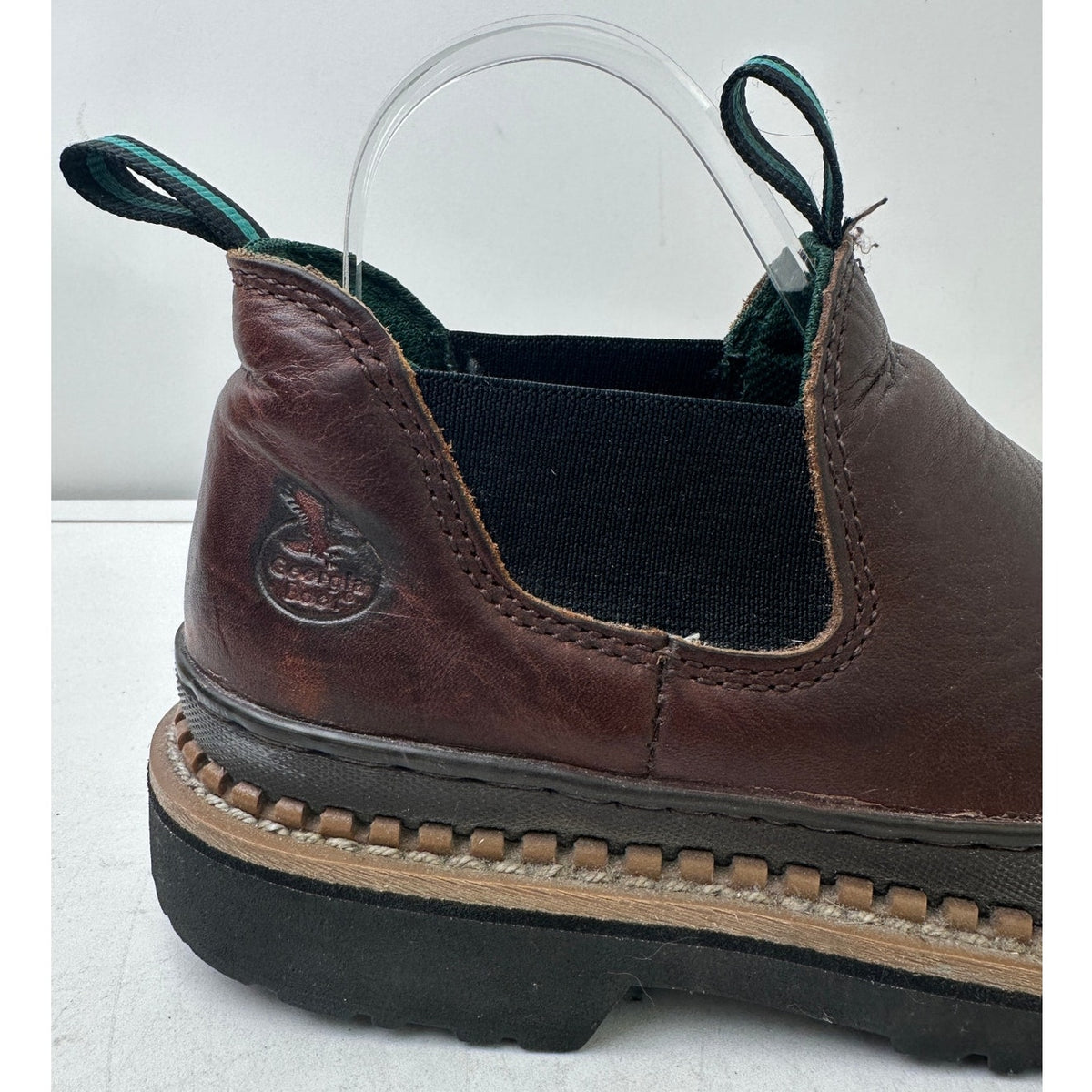 Georgia Boot Georgia Giant Romeo Leather Brown Slip-On Work Shoes Women's Sz 7.5