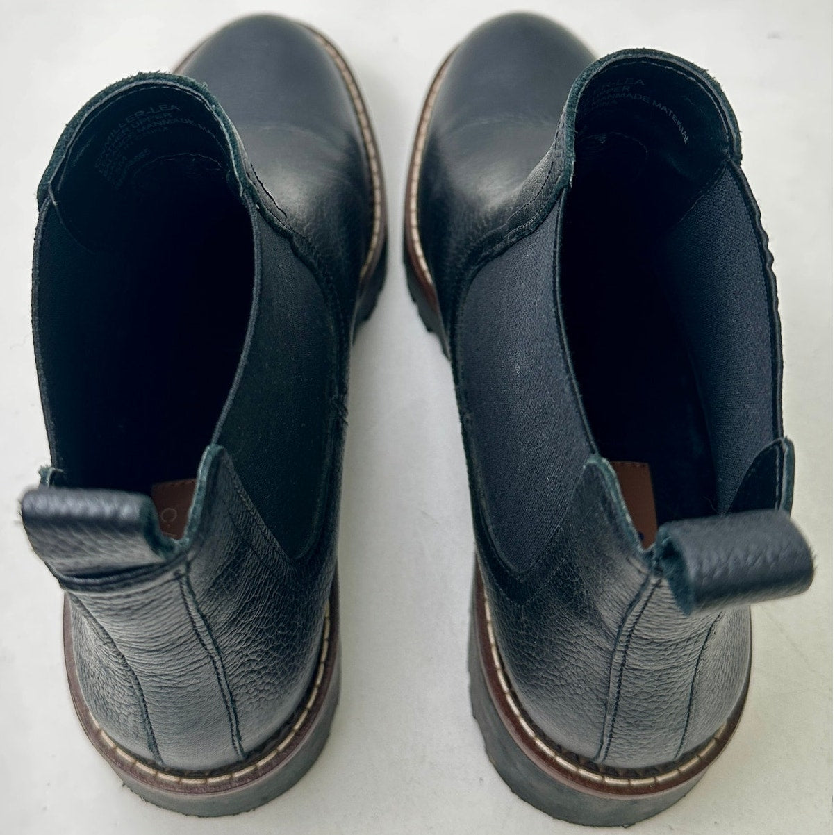 Caslon Miller Water Resistant Black Leather Chelsea Lug Boots Women's Sz 7.5