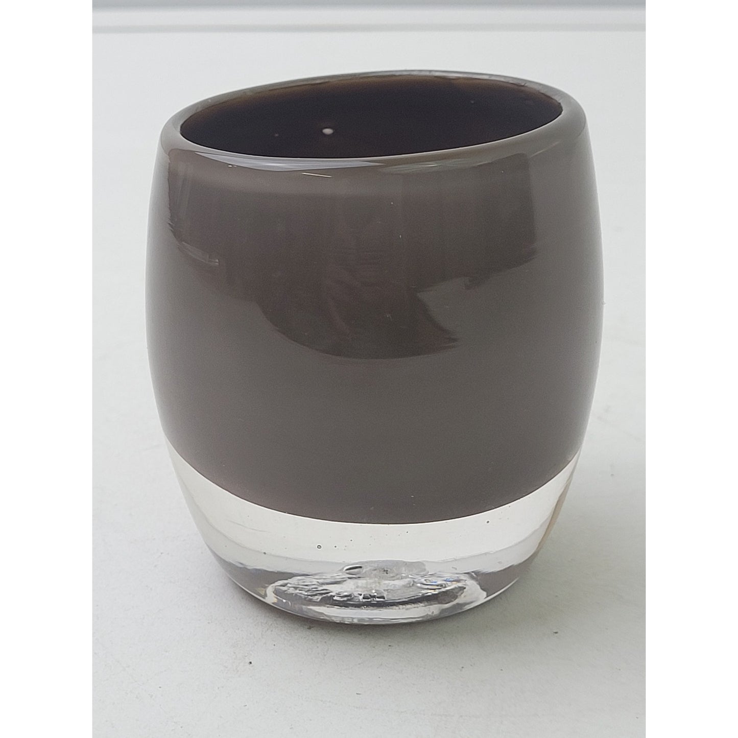glassybaby Stormy Grey with a Hint of Mocha Handblown Glass Votive Holder