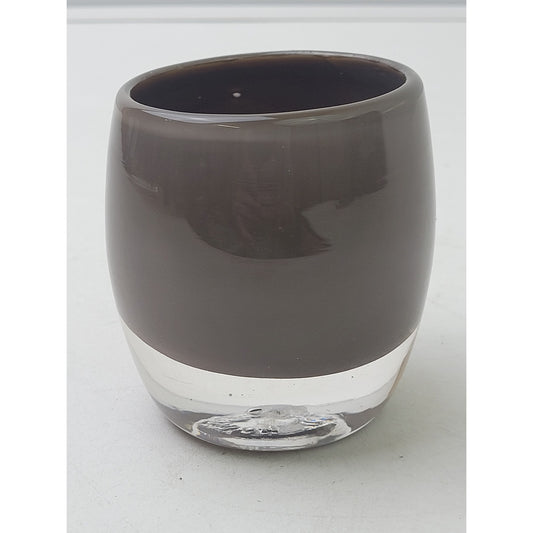 glassybaby Stormy Grey with a Hint of Mocha Handblown Glass Votive Holder