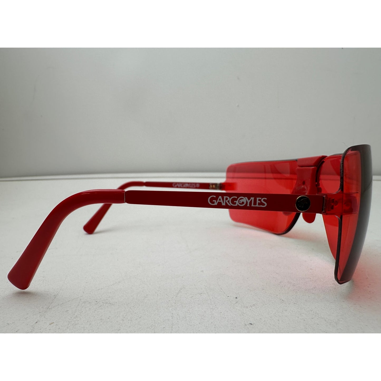 Vintage 1980s Gargoyles Classic Shield Red Sunglasses With Case