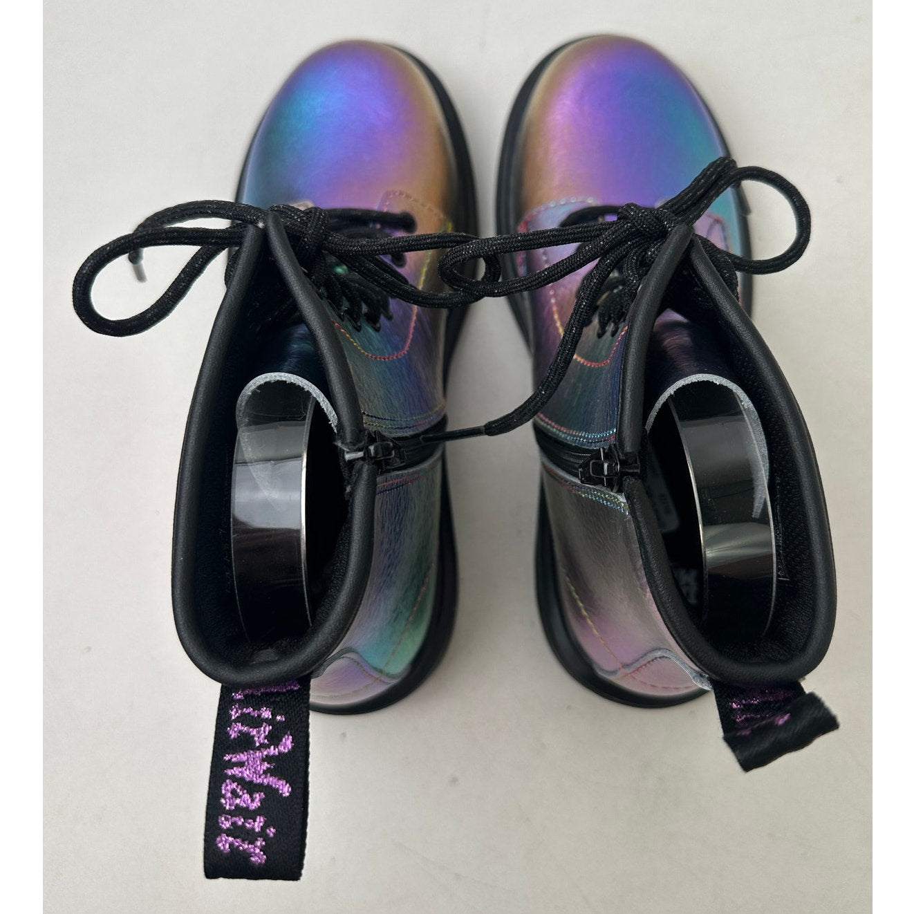Dr. Martens 1460 Rainbow Crinkle Leather Boots Women's Sz 5