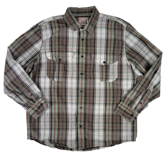 Filson Washed Feather Cloth Shirt | Sage/Olive Plaid | Men's Sz L