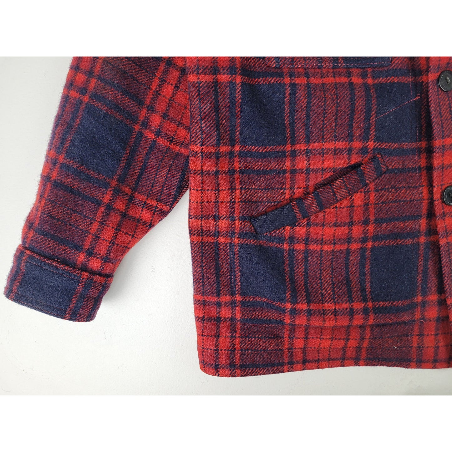 Vintage Pendleton Mackinaw Cruiser Field Jacket Red Blue Plaid Men's Sz M/L