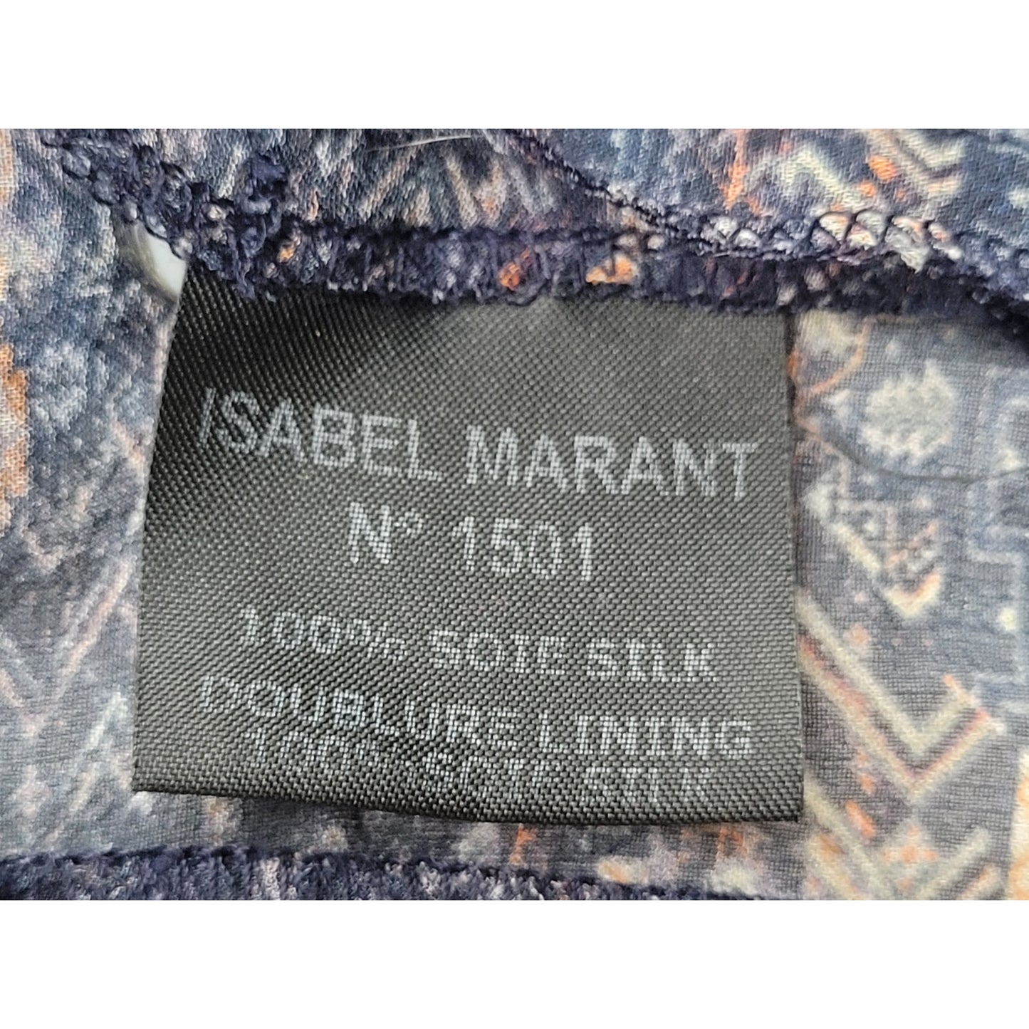 Isabel Marant Newton Printed Top Semi Sheer Blousy Printed 100% Silk Sz 36 (S)