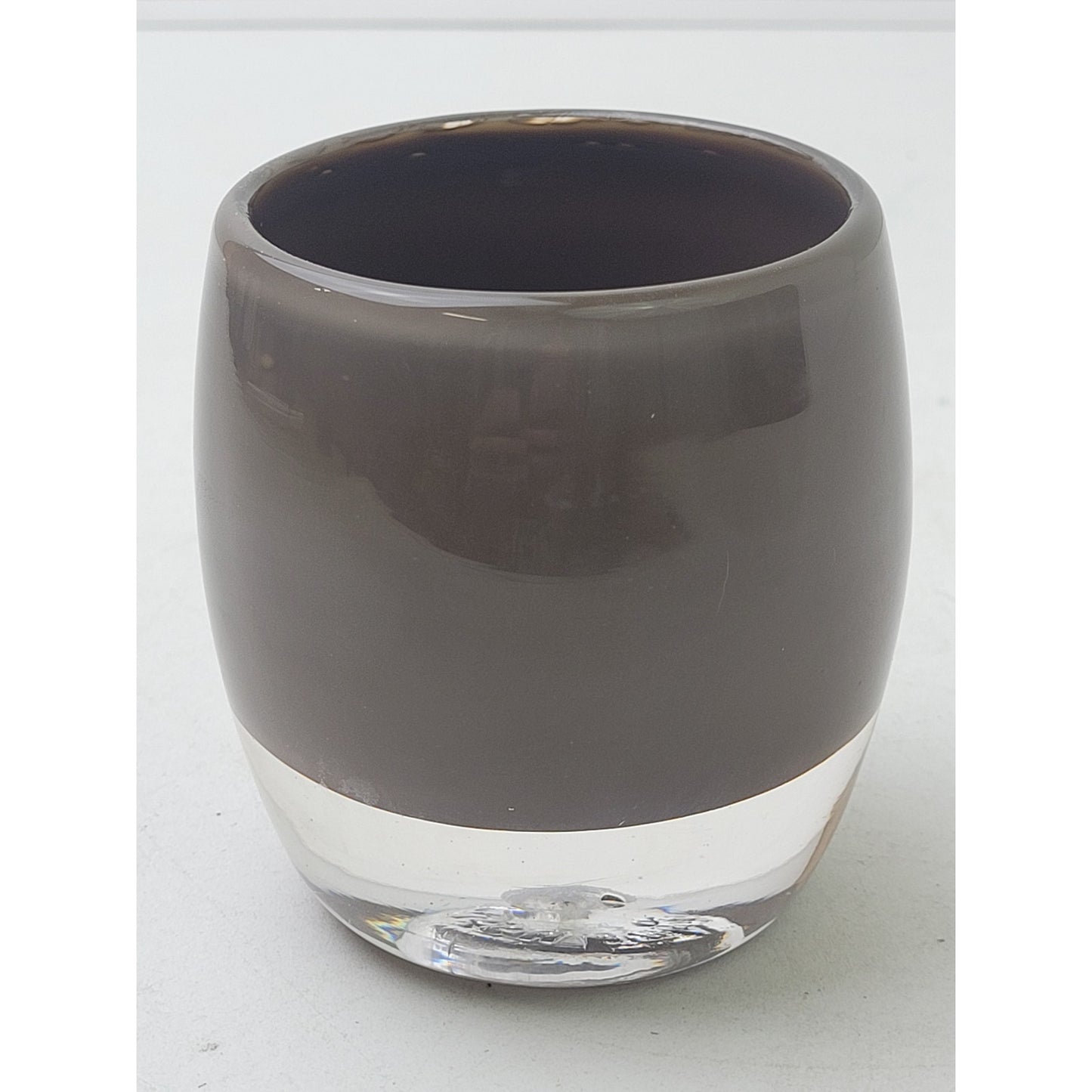 glassybaby Stormy Grey with a Hint of Mocha Handblown Glass Votive Holder