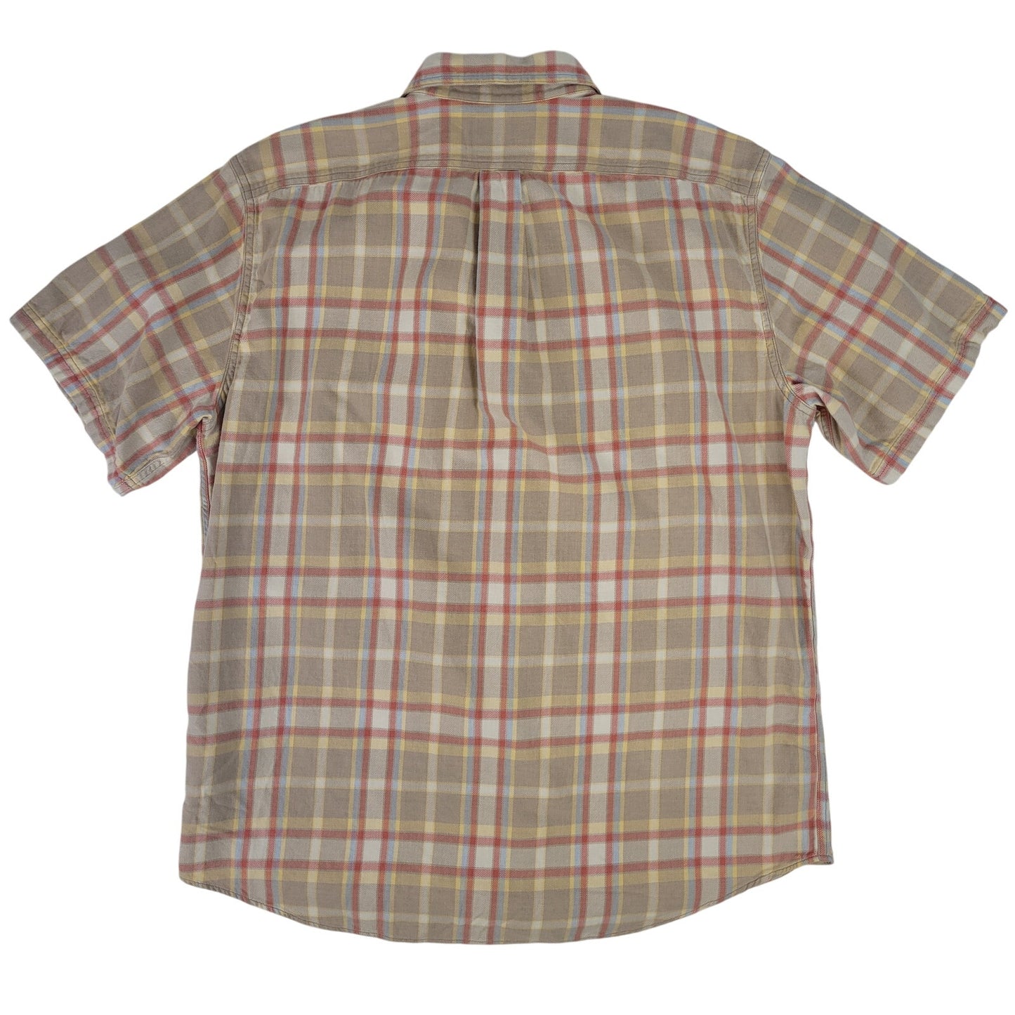 Short Sleeve Alaskan Guide Shirt | Light Brown & Red Plaid | Men's Sz L