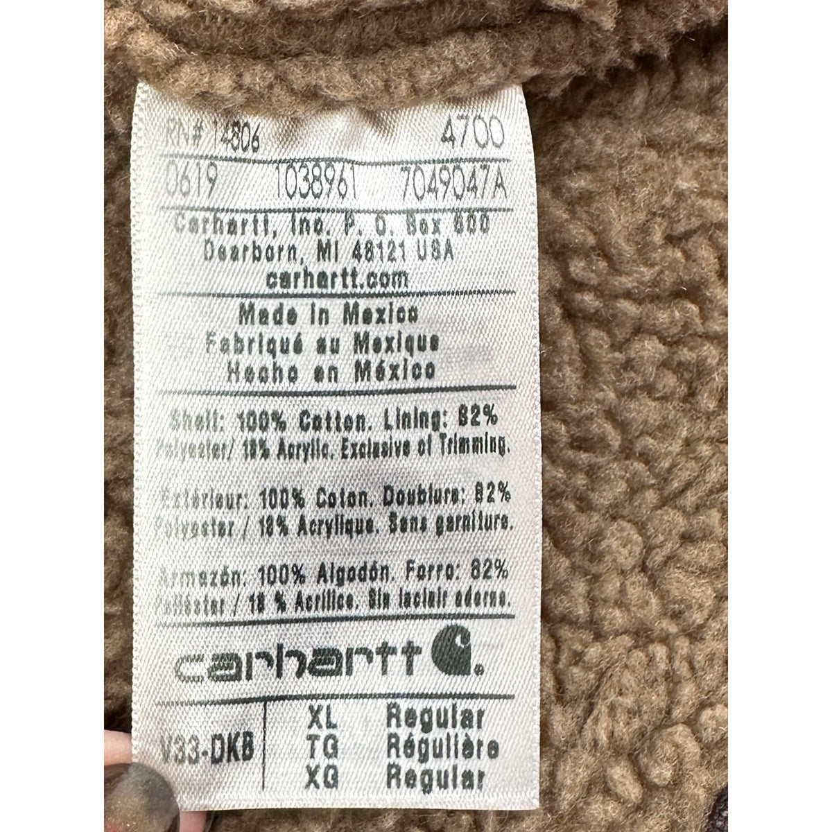 Vintage Carhartt V33 DKB Dark Brown Lined Sandstone Duck Vest XL Pace Int