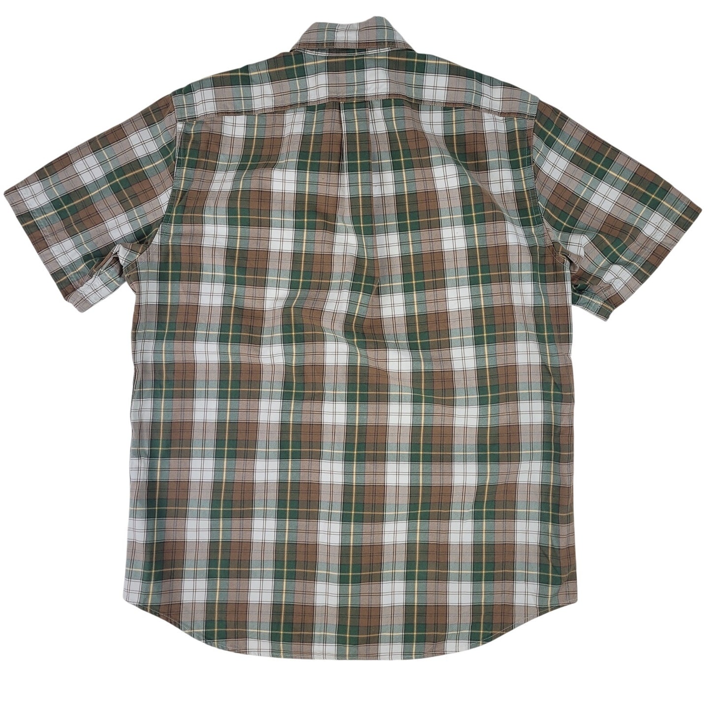 Short Sleeve Alaskan Guide Shirt | Green & Brown Plaid | Men's Sz L