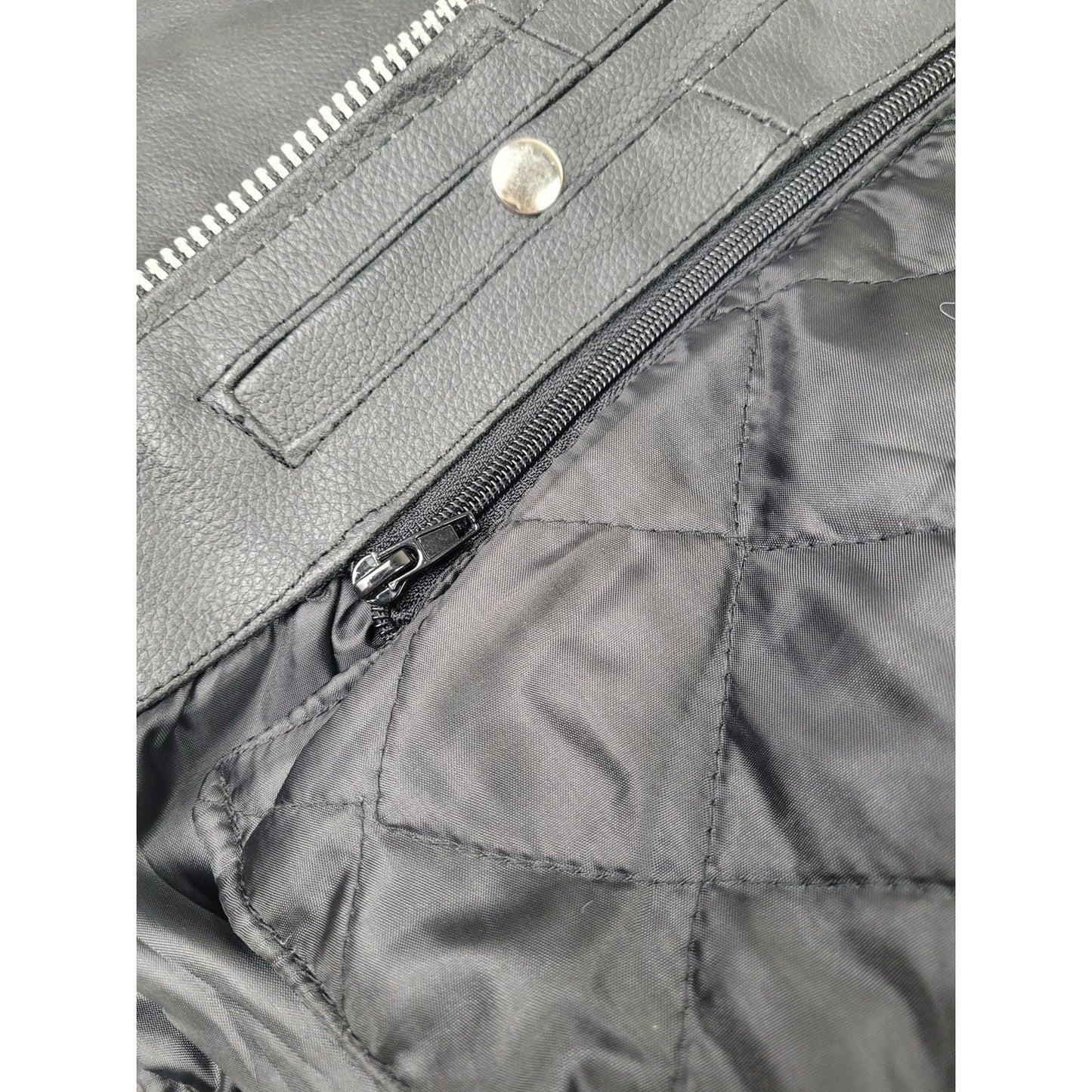 Vintage Jafrum Cinched Waist Leather Motorcycle Jacket Women's Sz L/XL