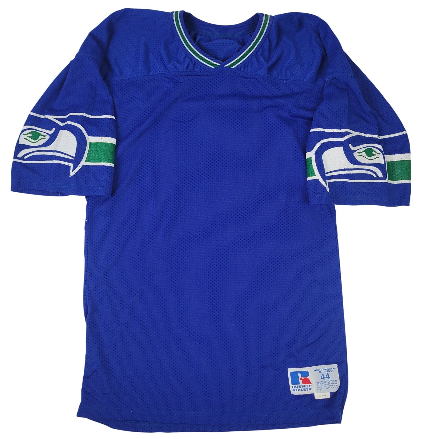 80s/90s Russell Athletic Seattle Seahawks Blank Jersey Royal Blue Sz 44 (M/L)