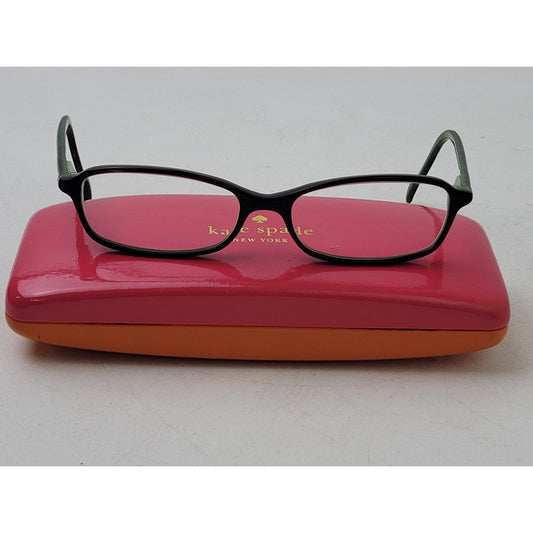 Kate Spade New York Eyeglasses Small Black Frame Green Temple Made in Italy