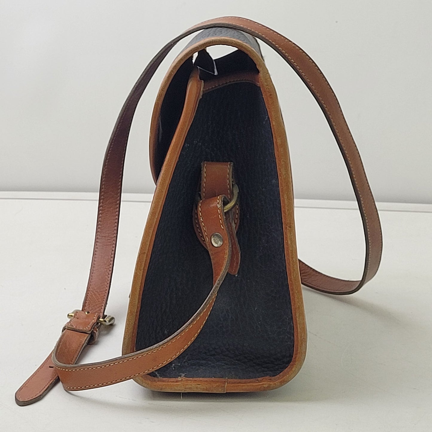 Vintage Dooney & Bourke Essex Bag All-Weather Leather Black & Brown Medium Purse