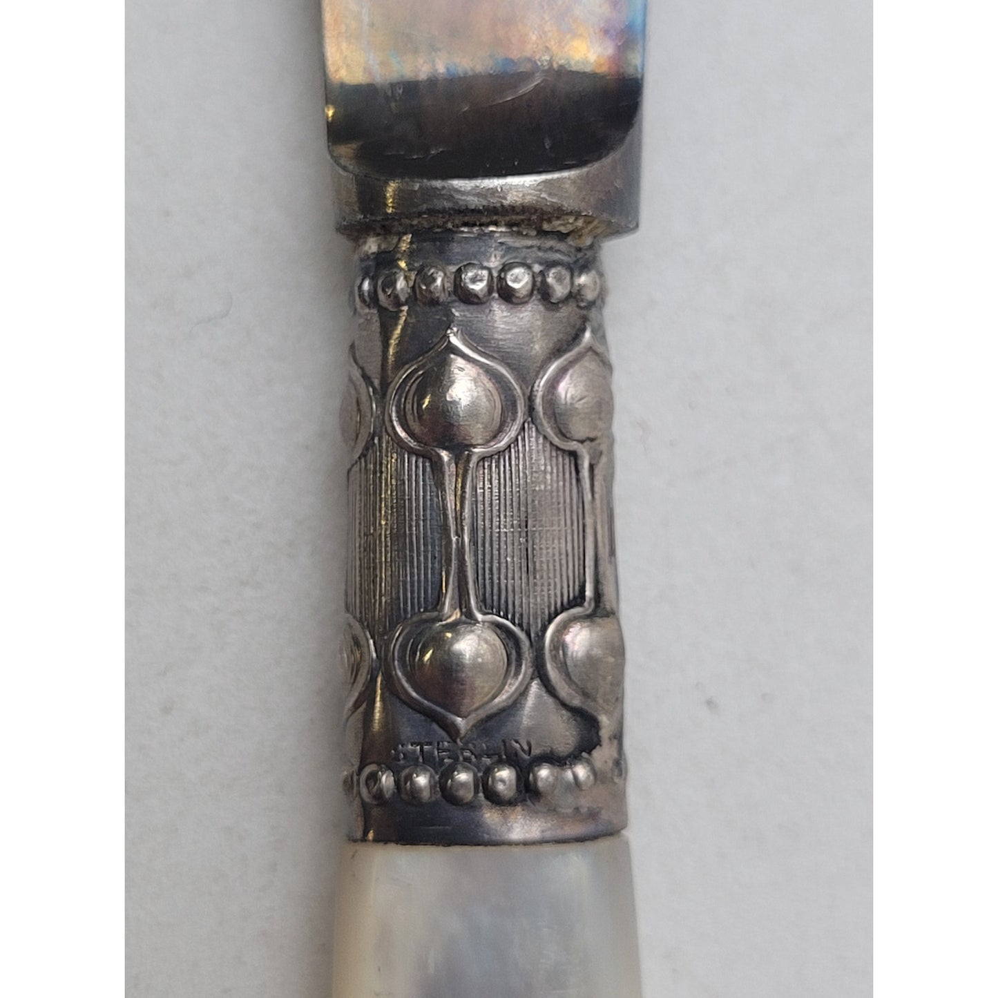 Antique A.J. Jordan Mother of Pearl Handle Fruit Dessert Knives | Set of 5