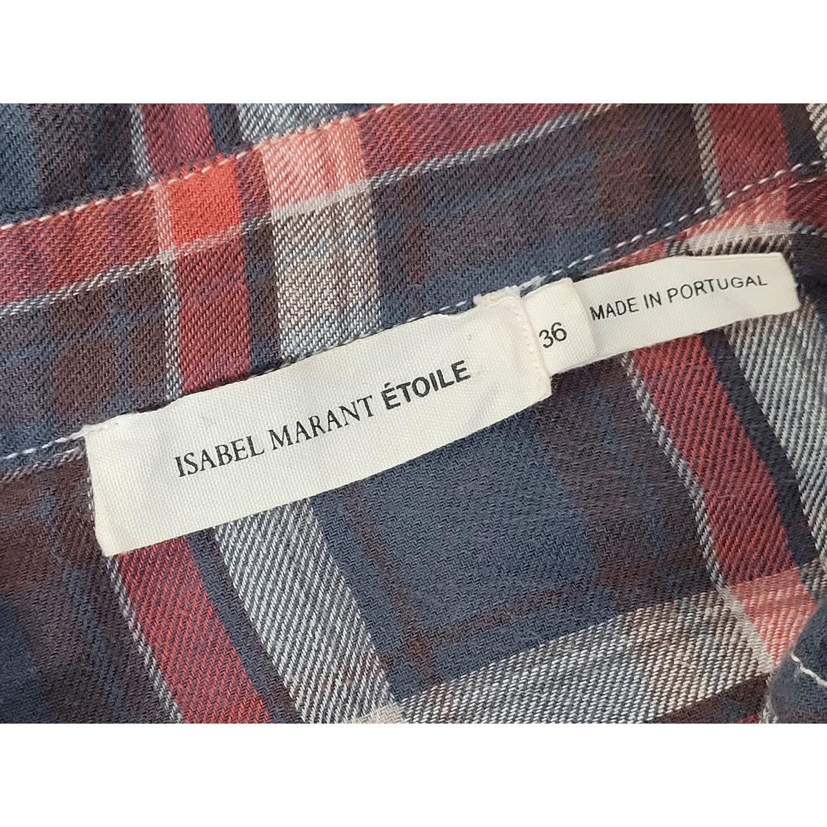 Isabel Marant Etoile Plaid Long Flannel Shirt Women's Sz 36 (US 4)