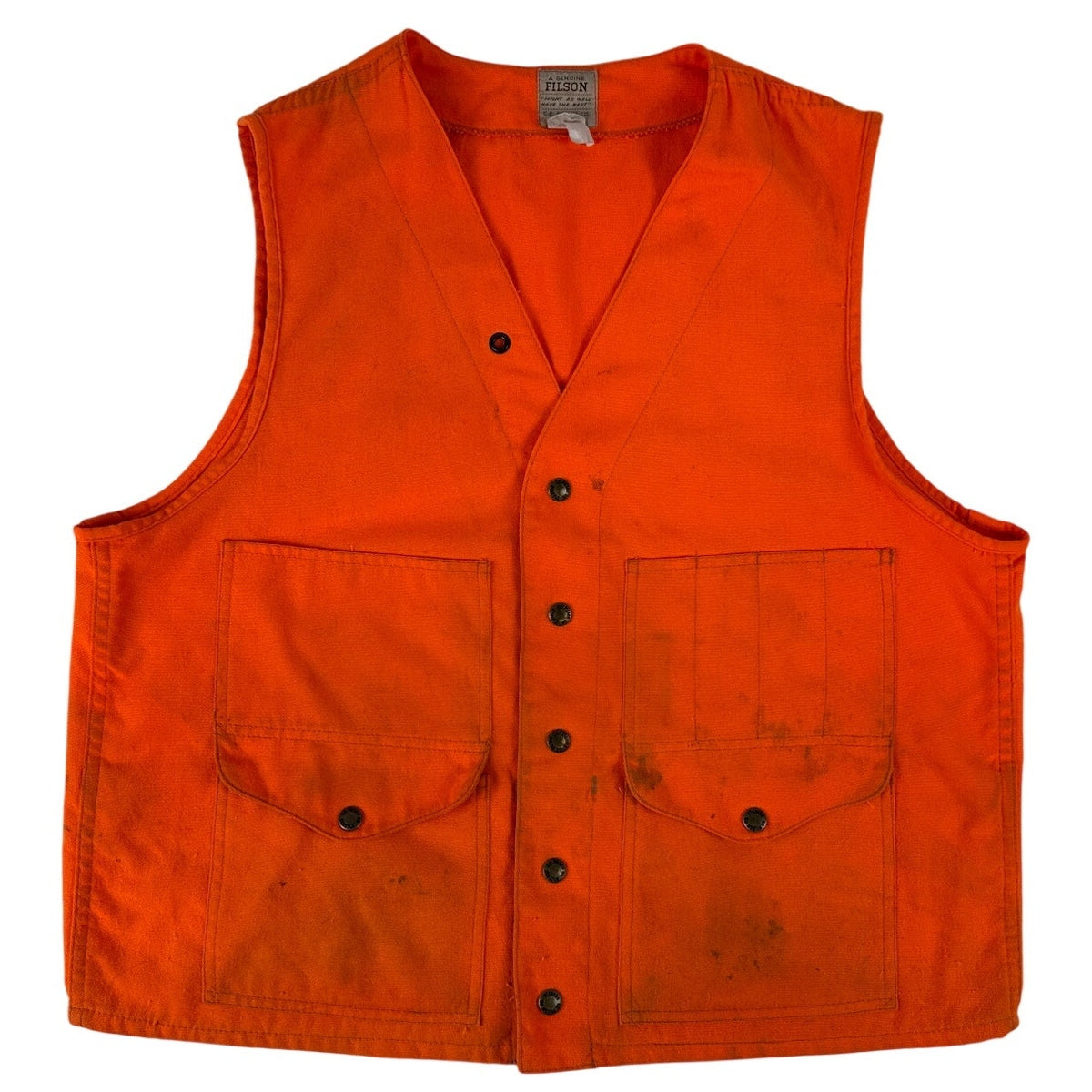 Vintage Filson Style 12 Blaze Orange Hunting Vest Made in USA Men's Sz 44