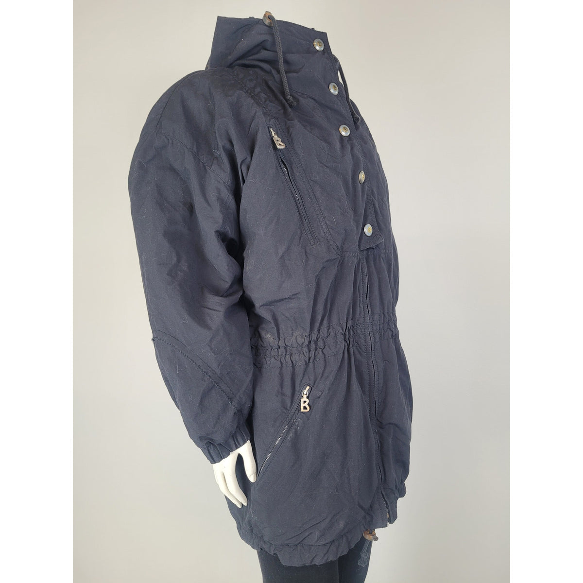 Vintage Bogner Black Ski Parka Coat w Southwestern Embroidery Women's Sz 8 (M)